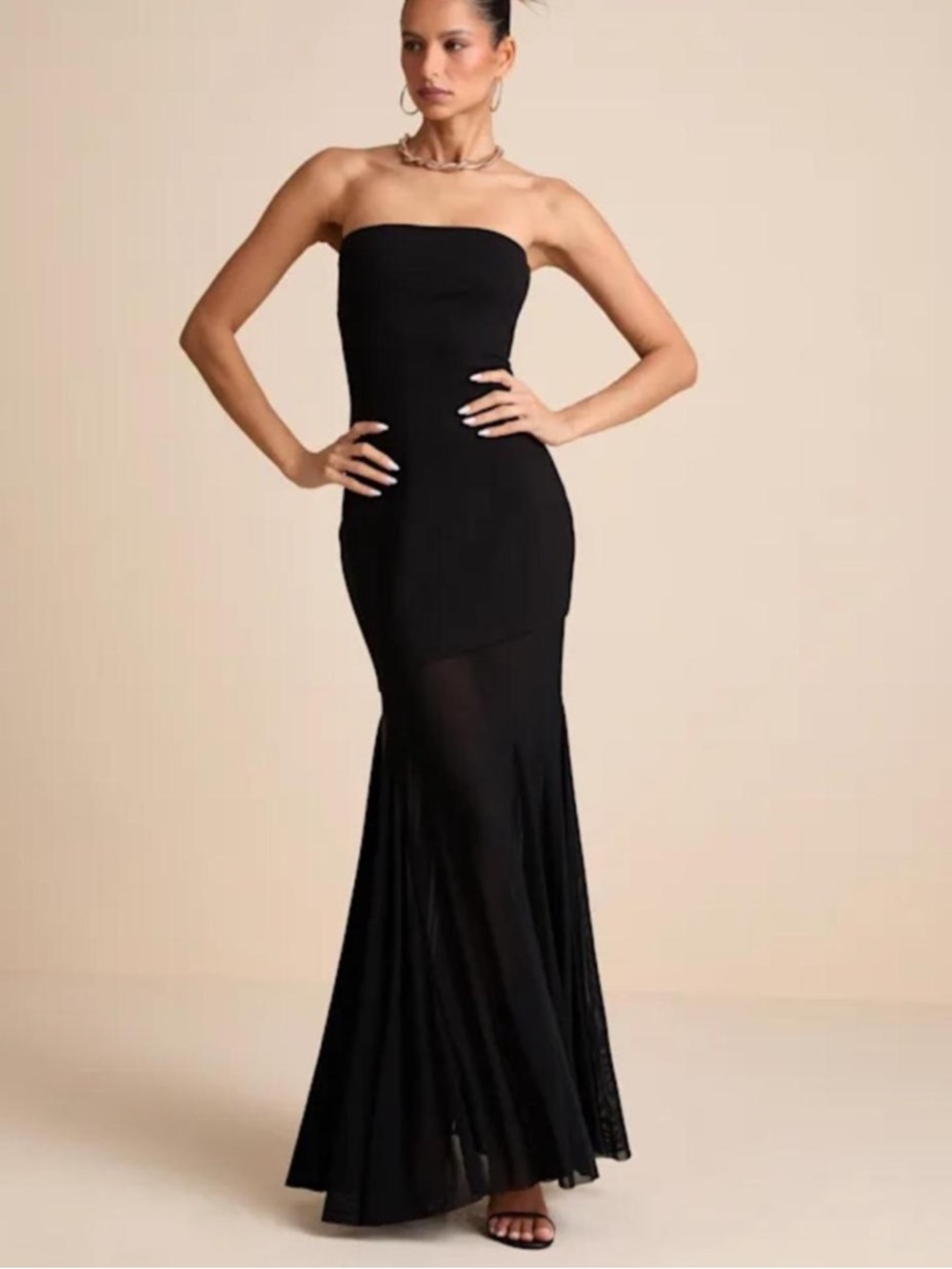 NWT Lulus Elaris Mixed Media Maxi Dress